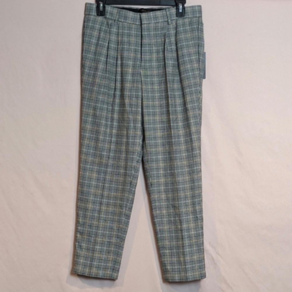 River Island Men's Plaid Check Smart Dress Pants